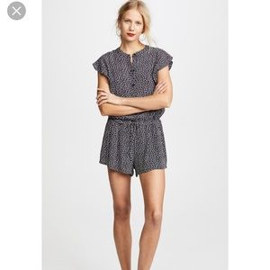 Rails Ellie petals romper navy/white floral S NWT